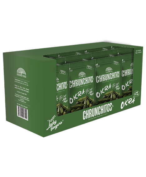 Garden Tree Chrunchitos Vakuume Kepta Traški Okra (valgomoji ybiškė), 45 g (2 arba16 vnt.) - Image 2