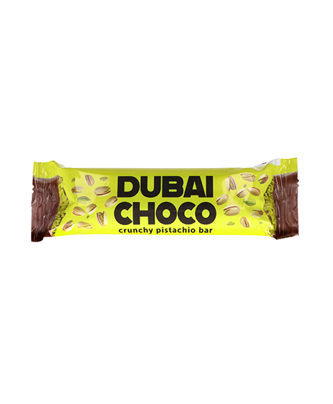 Dubai Choco Traškus Pieninio Šokolado Batonėlis Su Pistacijų Įdaru, 50 g (10 vnt.) - Image 2