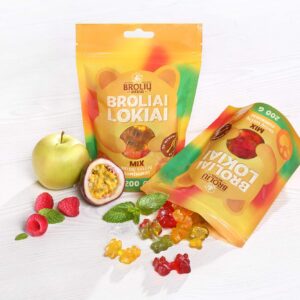 Pasiflorų, Obuolių Ir Aviečių Skonio Guminukų Brolių Lokių Miksas Pakuotėje